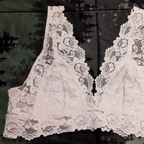 Soft Pale Pink Undie Couture Wide Strap Lace Bralette by Lauren Copeland Size XL - Picture 3 of 9